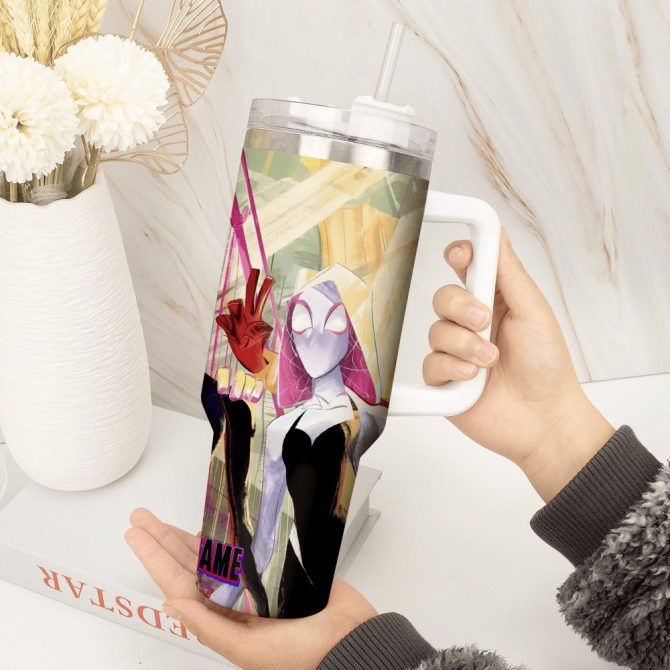 Across The Spider-Verse Movies Custom Stanley Quencher 40Oz Stainless Steel Tumbler With Handle - Image 4