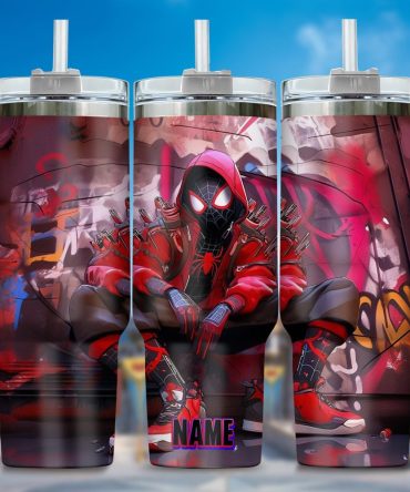 Across The Spider-Verse Movies Custom Stanley Quencher 40Oz Stainless Steel Tumbler With Handle