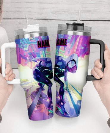 Across The Spider-Verse Movies Custom Stanley Quencher 40Oz Stainless Steel Tumbler With Handle