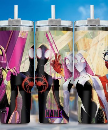 Across The Spider-Verse Movies Custom Stanley Quencher 40Oz Stainless Steel Tumbler With Handle