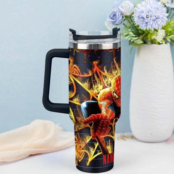 Across The Spider-Verse Movies Custom Stanley Quencher 40Oz Stainless Steel Tumbler With Handle - Image 2