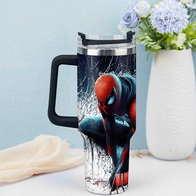 Across The Spider-Verse Movies Custom Stanley Quencher 40Oz Stainless Steel Tumbler With Handle - Image 3