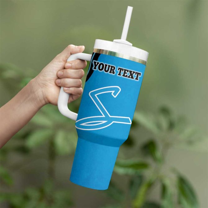 Adelaide Strikers Indigenous Art #8211; Grunge Style Custom Stanley Quencher 40Oz Stainless Steel Tumbler With Handle - Image 4