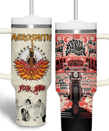 Aerosmith Music Custom Stanley Quencher 40Oz Stainless Steel Tumbler