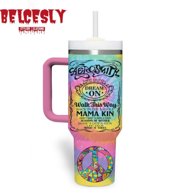 Aerosmith Music Custom Stanley Quencher 40Oz Stainless Steel Tumbler With Handle - Image 4