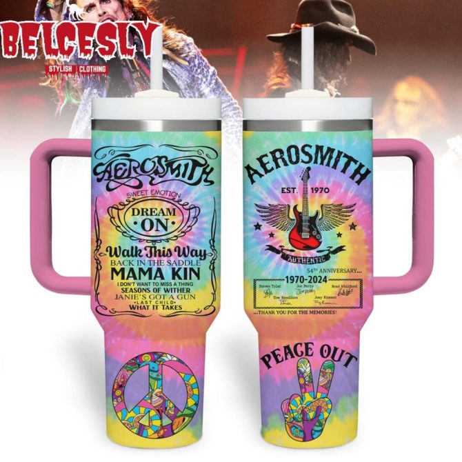 Aerosmith Music Custom Stanley Quencher 40Oz Stainless Steel Tumbler With Handle