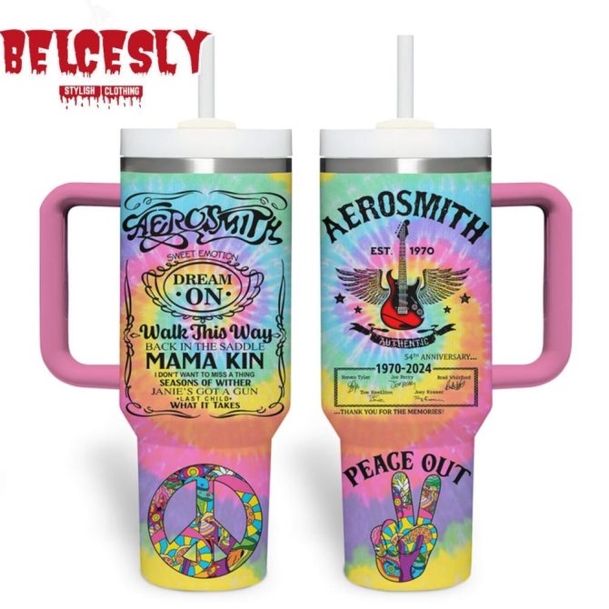 Aerosmith Music Custom Stanley Quencher 40Oz Stainless Steel Tumbler With Handle - Image 2