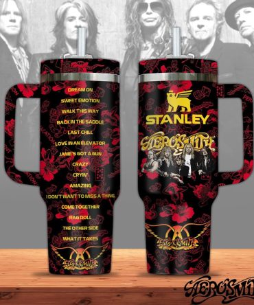 Aerosmith Music Custom Stanley Quencher 40Oz Stainless Steel Tumbler With Handle