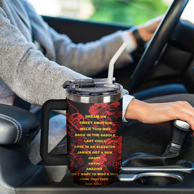 Aerosmith Music Custom Stanley Quencher 40Oz Stainless Steel Tumbler With Handle - Image 4
