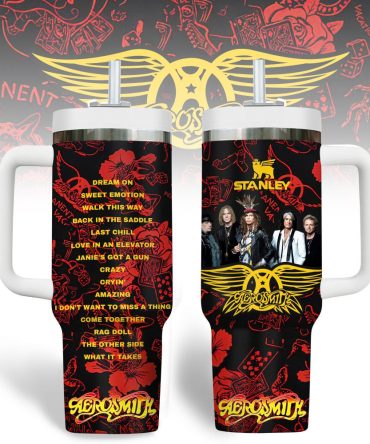 Aerosmith Music Custom Stanley Quencher 40Oz Stainless Steel Tumbler With Handle