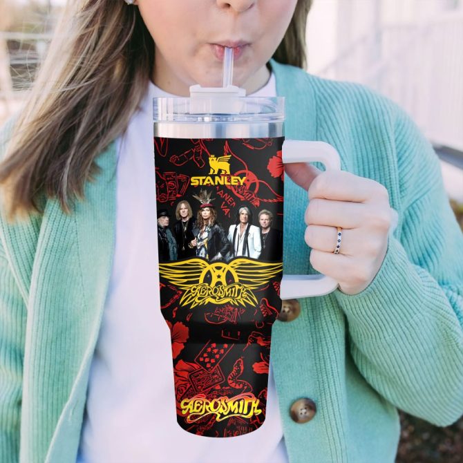 Aerosmith Music Custom Stanley Quencher 40Oz Stainless Steel Tumbler With Handle - Image 5