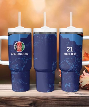 Afghan Atalans Cricket Afghanistan Map With Sporty Style Custom Stanley Quencher 40Oz Stainless Steel Tumbler With Handle