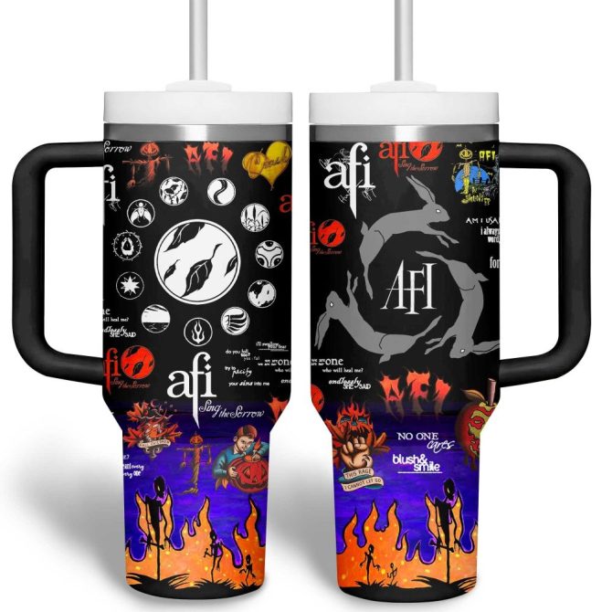 Afi Music Custom Stanley Quencher 40Oz Stainless Steel Tumbler With Handle - Image 4
