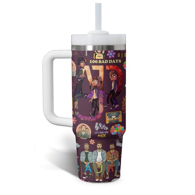 Ajr Music Custom Stanley Quencher 40Oz Stainless Steel Tumbler With Handle - Image 5