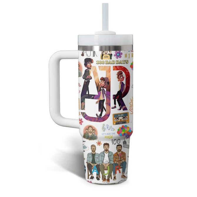 Ajr Music Custom Stanley Quencher 40Oz Stainless Steel Tumbler With Handle - Image 2