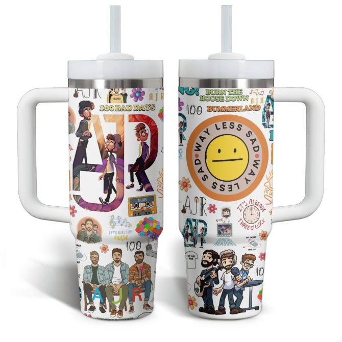 Ajr Music Custom Stanley Quencher 40Oz Stainless Steel Tumbler With Handle