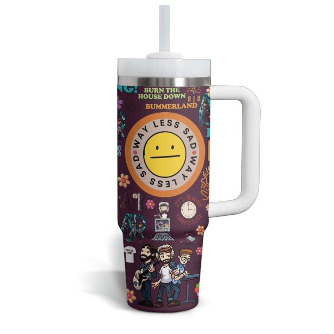 Ajr Music Custom Stanley Quencher 40Oz Stainless Steel Tumbler With Handle - Image 6