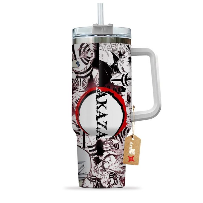 Akaza Demon Slayer Anime Custom Stanley Quencher 40Oz Stainless Steel Tumbler - Image 3