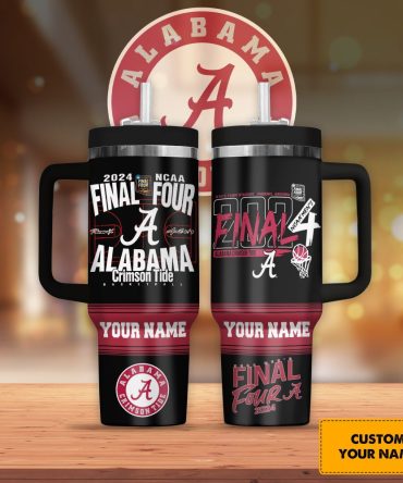 Alabama Crimson Tide Football Ncaa Custom Stanley Quencher 40Oz Stainless Steel Tumbler