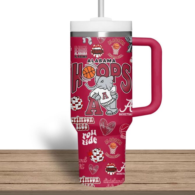 Alabama Crimson Tide Football Ncaa Custom Stanley Quencher 40Oz Stainless Steel Tumbler - Image 5