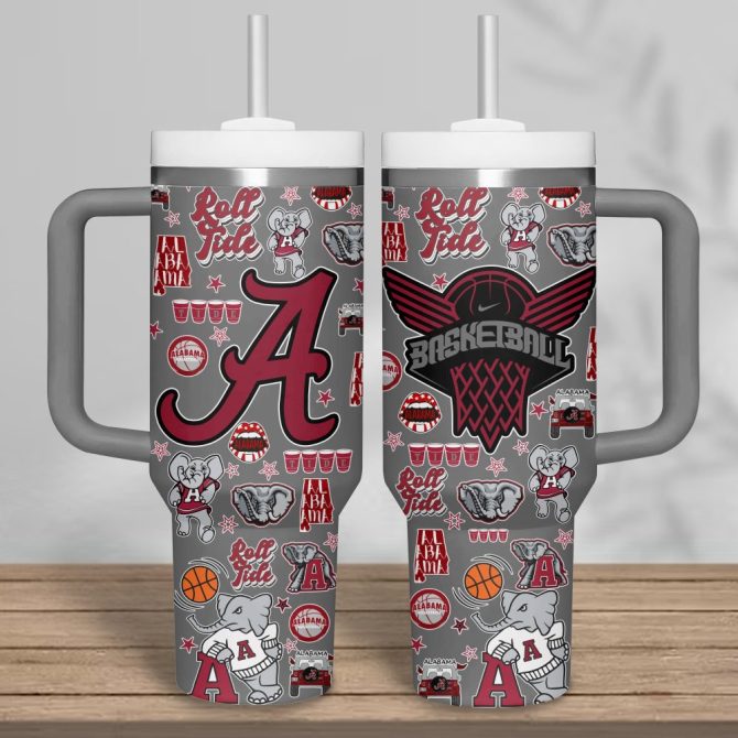 Alabama Crimson Tide Football Ncaa Custom Stanley Quencher 40Oz Stainless Steel Tumbler - Image 8