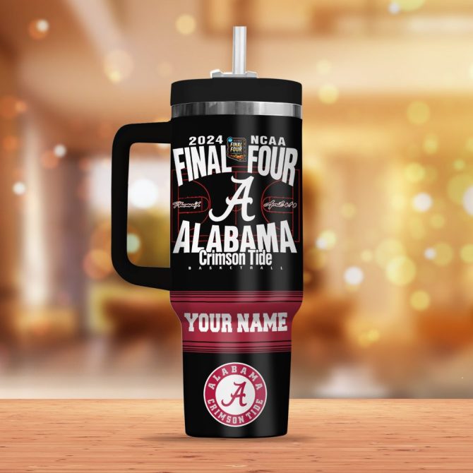 Alabama Crimson Tide Football Ncaa Custom Stanley Quencher 40Oz Stainless Steel Tumbler - Image 2