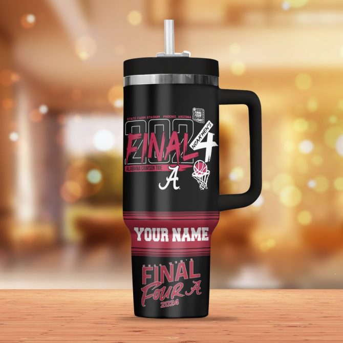 Alabama Crimson Tide Football Ncaa Custom Stanley Quencher 40Oz Stainless Steel Tumbler - Image 3