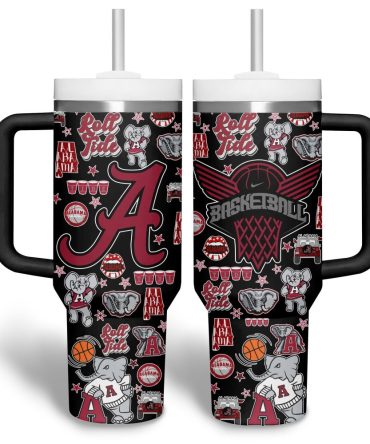Alabama Crimson Tide Football Ncaa Custom Stanley Quencher 40Oz Stainless Steel Tumbler