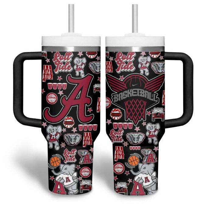 Alabama Crimson Tide Football Ncaa Custom Stanley Quencher 40Oz Stainless Steel Tumbler