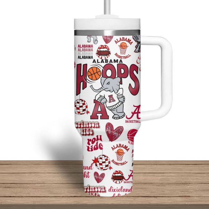 Alabama Crimson Tide Football Ncaa Custom Stanley Quencher 40Oz Stainless Steel Tumbler - Image 8