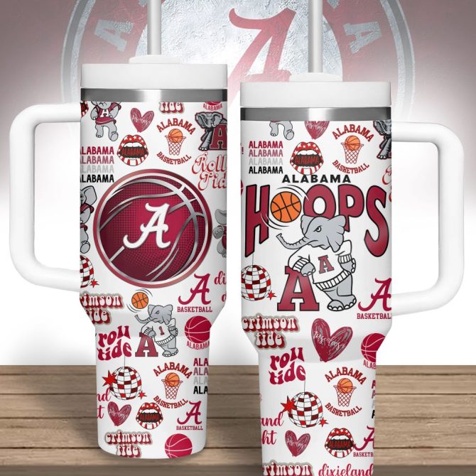 Alabama Crimson Tide Football Ncaa Custom Stanley Quencher 40Oz Stainless Steel Tumbler - Image 2