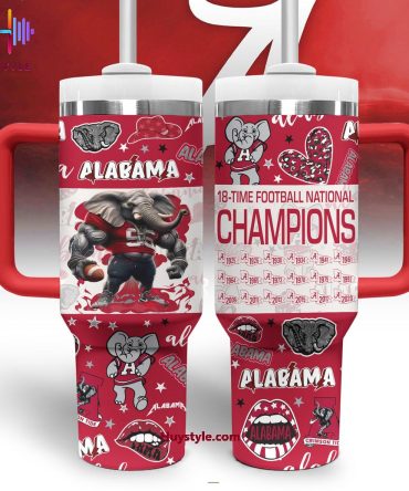 Alabama Crimson Tide Football Ncaa Custom Stanley Quencher 40Oz Stainless Steel Tumbler With Handle