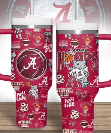 Alabama Crimson Tide Football Ncaa Custom Stanley Quencher 40Oz Stainless Steel Tumbler