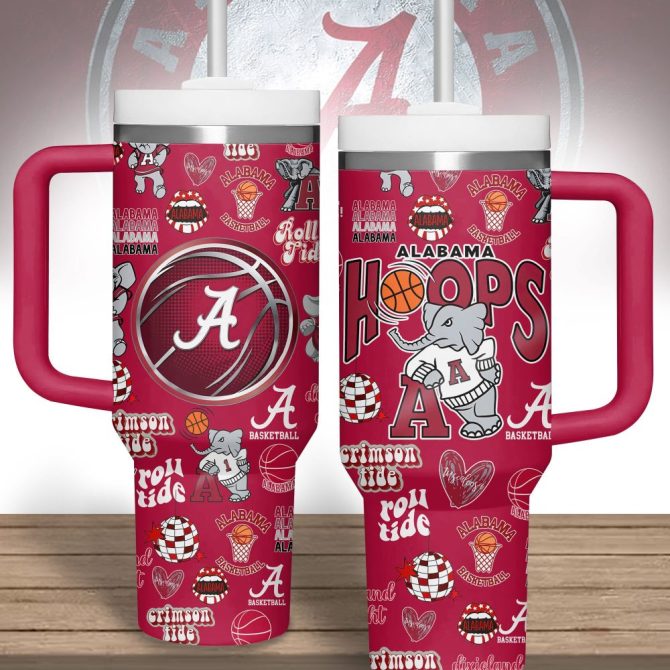 Alabama Crimson Tide Football Ncaa Custom Stanley Quencher 40Oz Stainless Steel Tumbler