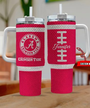 Alabama Crimson Tide Ncaa Custom Stanley Quencher 40Oz Stainless Steel Tumbler With Handle