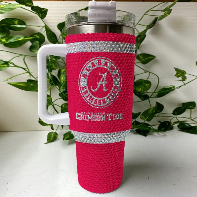 Alabama Crimson Tide Ncaa Custom Stanley Quencher 40Oz Stainless Steel Tumbler With Handle - Image 3