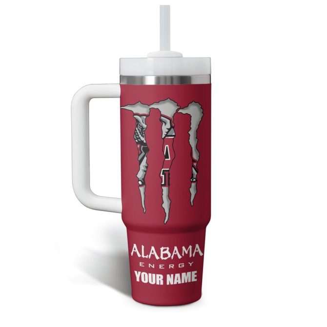 Alabama Crimson Tide Ncaa Custom Stanley Quencher 40Oz Stainless Steel Tumbler With Handle - Image 2