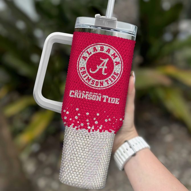 Alabama Crimson Tide Ncaa Custom Stanley Quencher 40Oz Stainless Steel Tumbler With Handle - Image 2