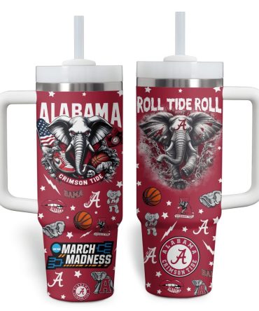 Alabama Crimson Tide Ncaa Custom Stanley Quencher 40Oz Stainless Steel Tumbler With Handle