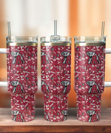 Alabama Crimson Tide Ncaa Custom Stanley Quencher 40Oz Stainless Steel Tumbler With Handle