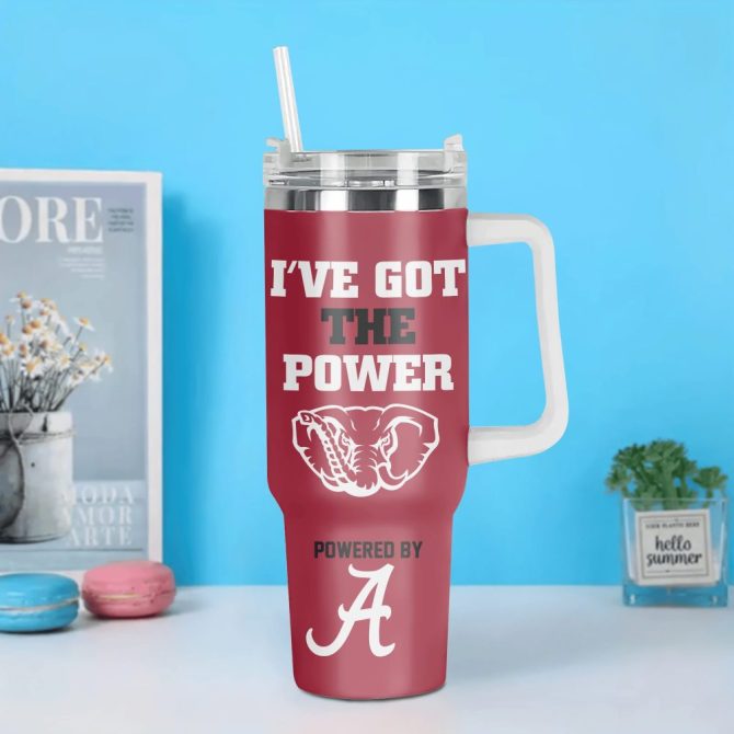 Alabama Crimson Tide Ncaa Custom Stanley Quencher 40Oz Stainless Steel Tumbler With Handle - Image 5