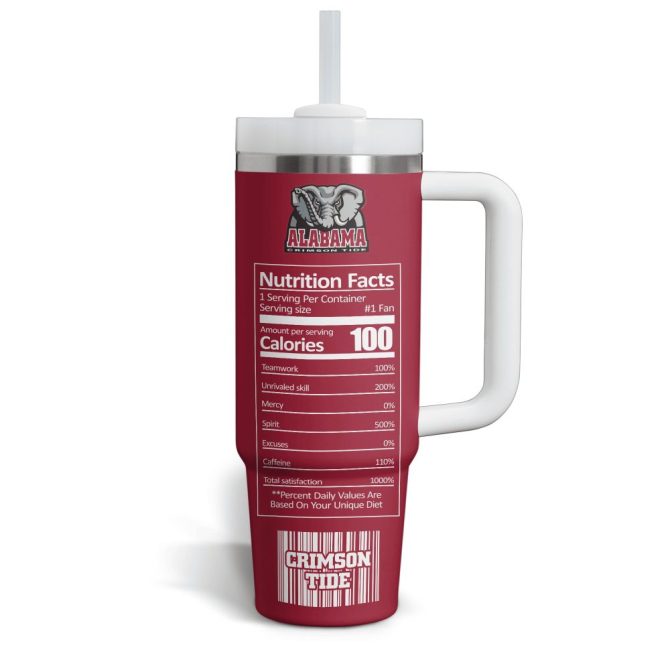 Alabama Crimson Tide Ncaa Custom Stanley Quencher 40Oz Stainless Steel Tumbler With Handle - Image 3