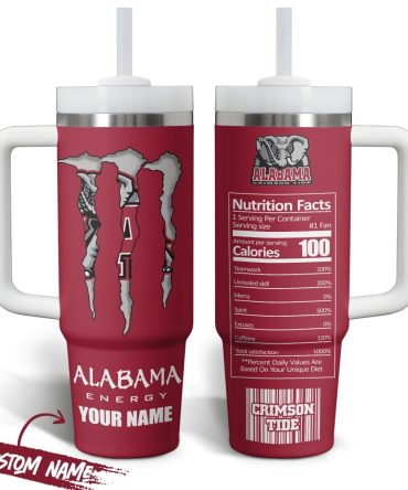 Alabama Crimson Tide Ncaa Custom Stanley Quencher 40Oz Stainless Steel Tumbler With Handle
