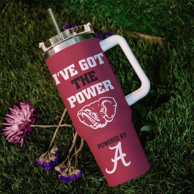 Alabama Crimson Tide Ncaa Custom Stanley Quencher 40Oz Stainless Steel Tumbler With Handle - Image 4