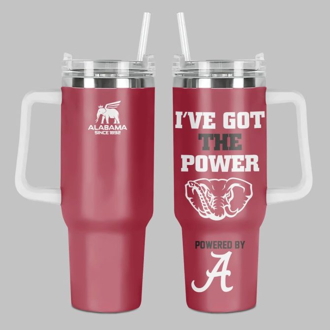 Alabama Crimson Tide Ncaa Custom Stanley Quencher 40Oz Stainless Steel Tumbler With Handle