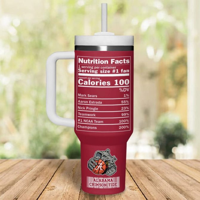 Alabama Crimson Tide Ncaa Custom Stanley Quencher 40Oz Stainless Steel Tumbler With Handle - Image 2