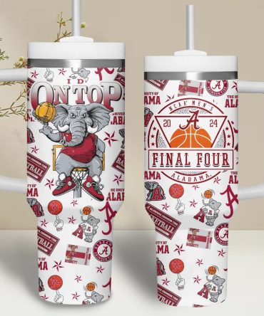 Alabama Crimson Tide Ncaa Custom Stanley Quencher 40Oz Stainless Steel Tumbler With Handle