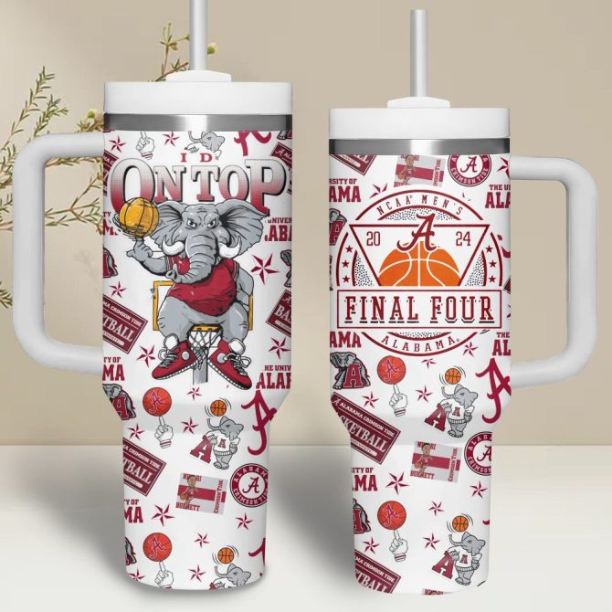 Alabama Crimson Tide Ncaa Custom Stanley Quencher 40Oz Stainless Steel Tumbler With Handle