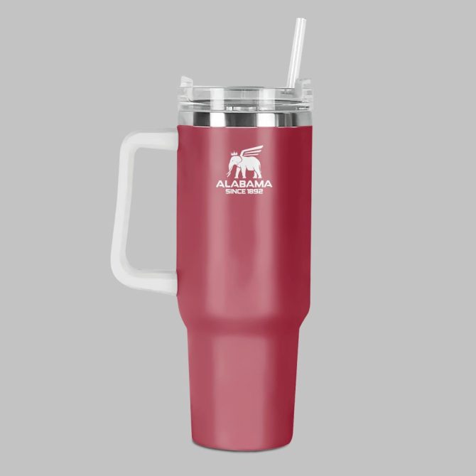 Alabama Crimson Tide Ncaa Custom Stanley Quencher 40Oz Stainless Steel Tumbler With Handle - Image 2