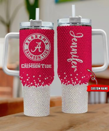 Alabama Crimson Tide Ncaa Custom Stanley Quencher 40Oz Stainless Steel Tumbler With Handle
